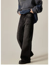 RT No. 11173 WASHED BLACK WIDE STRAIGHT DENIM JEANS