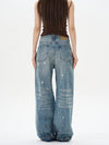 RT No. 12293 DISTRESSED BLUE DENIM JEANS