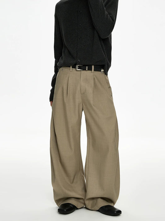 RT No. 50035 PLEATED BAGGY STRAIGHT PANTS