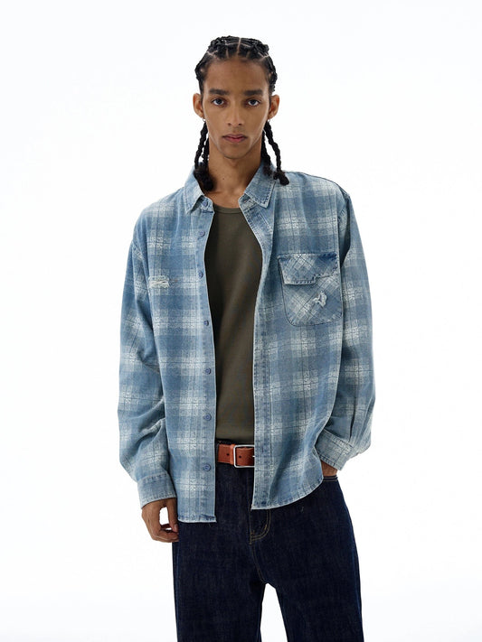 RT No. 19540 PLAID DENIM SHIRT JACKET