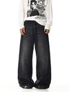 RT No. 32025 WHISKER WASH WIDE STRAIGHT JEANS