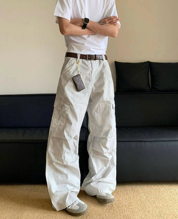 RT No. 11502 WHITE CARGO STRAIGHT PANTS