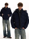 RT No. 55007 RIBBED FUR HOOD JACKET
