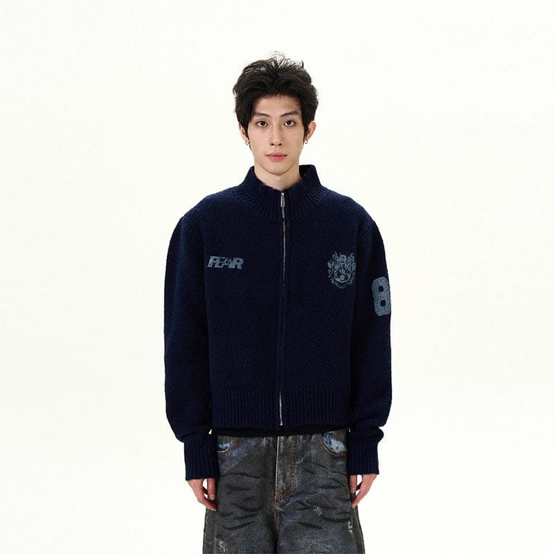 RT No. 12043 KNIT ROYAL BLUE ZIP-UP SWEATER