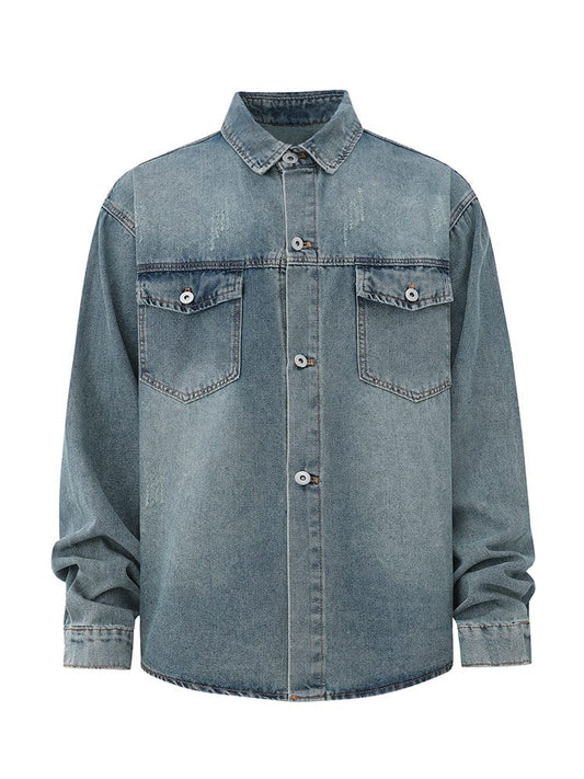 RT No. 12483 DENIM BUTTON-UP SHIRT JACKET