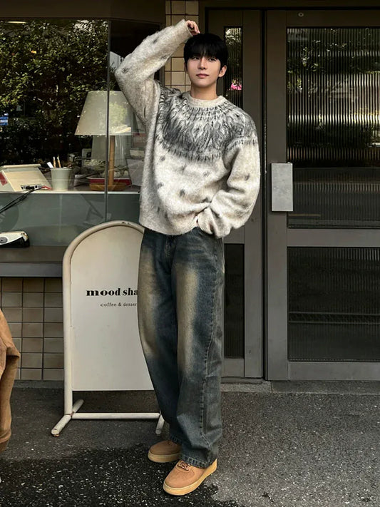 RT No. 45005 WASHED DENIM STRAIGHT JEANS