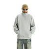 RT No. 11449 LIGHT GRAY ZIP STAND COLLAR SWEATER