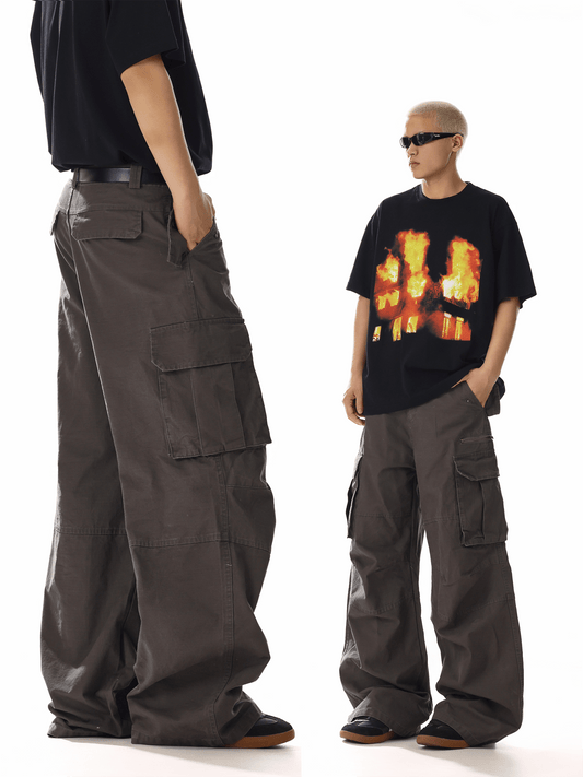 RT No. 19830 DARK COFFEE CARGO STRAIGHT PANTS