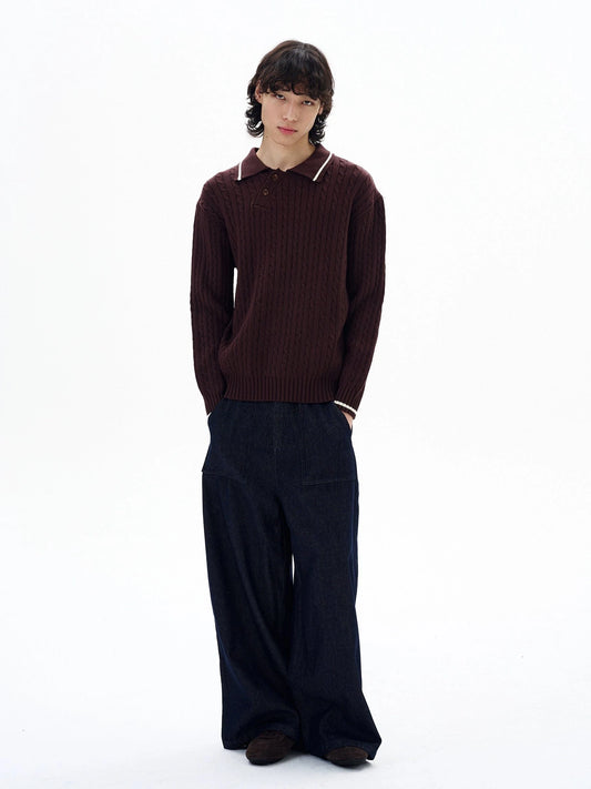 RT No. 29020 BLUE DENIM WIDE STRAIGHT JEANS