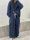 RT No. 12144 ZIP-UP HOODIE & PLEATED FOLDED SWEATPANTS