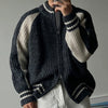 RT No. 12109 KNIT CONTRAST ZIP-UP SWEATER