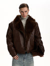 RT No. 59022 JIIN TRENCH COLLAR LEATHER JACKET