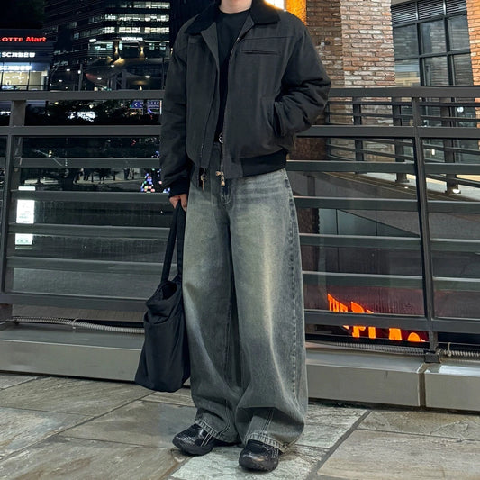 RT No. 32047 GRAY CONTRAST COLLAR JACKET