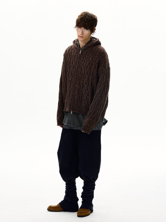 RT No. 50421 KNITWEAR TWIST ZIPPER HOODIE