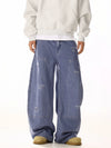 RT No. 19821 FRENCH PURPLE DISTRESSED BAGGY CARGO PANTS