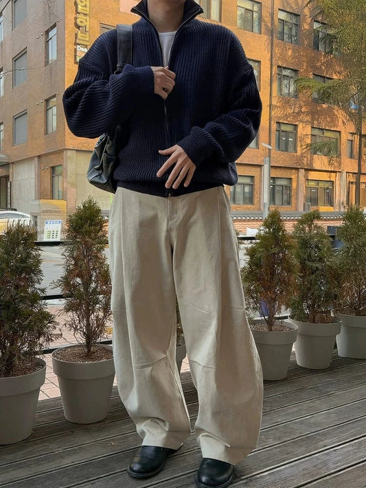 RT No. 32205 PLEATED FOLDED CASUAL STRAIGHT PANTS