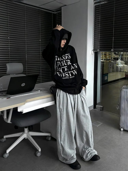RT No. 13020 GRAY PLEATED DRAPE BAGGY SWEATPANTS