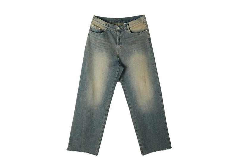 RT No. 11754 WASHED BLUE WIDE STRAIGHT DENIM JEANS