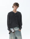 RT No. 50313 WAFFLE KNIT HENLEY SWEATER