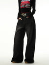 RT No. 11124 WASHED BLACK DENIM RELAX JEANS