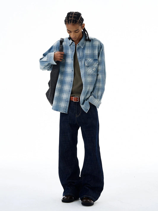 RT No. 19540 PLAID DENIM SHIRT JACKET