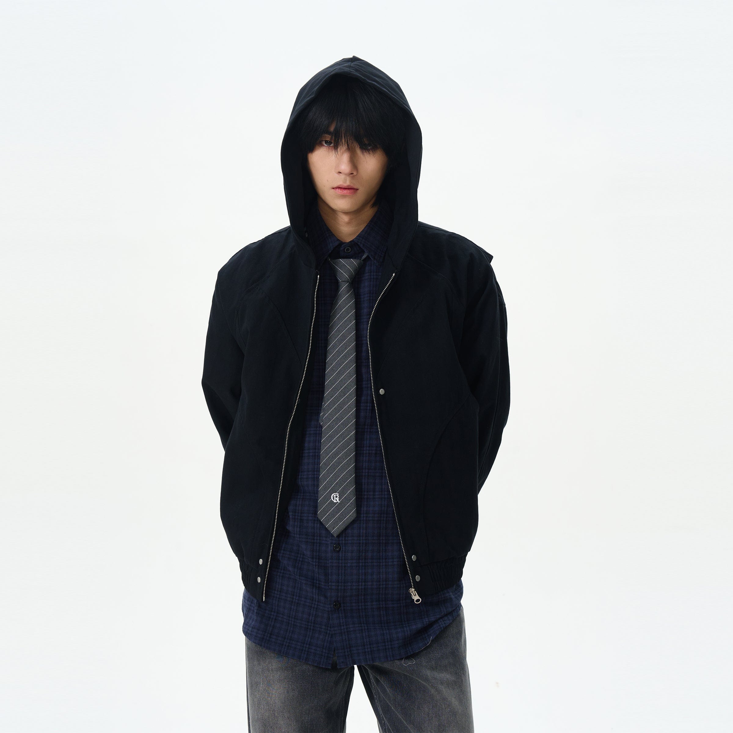 RT No. 12474 RECONSTRUCTED ZIP HOODED JACKET – REALTAKAI