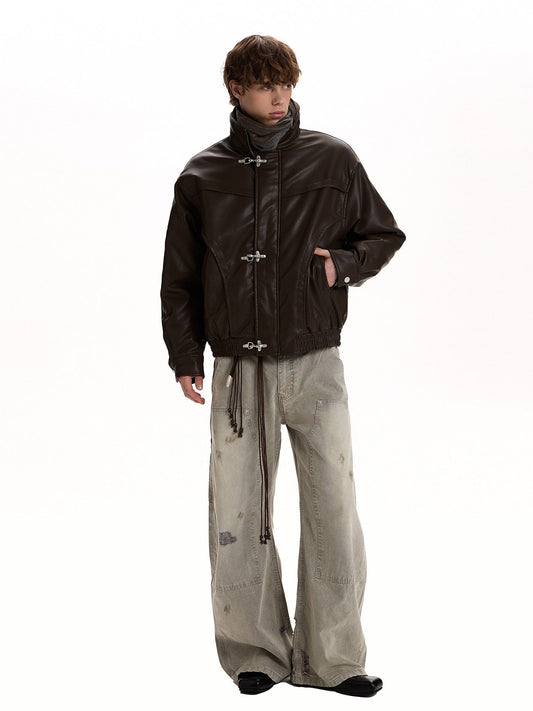 RT No. 58020 LEATHER KNIGHT BUCKLE COLLAR JACKET