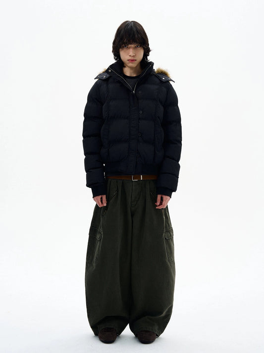 RT No. 32515 FUR HOODED PUFFER JACKET