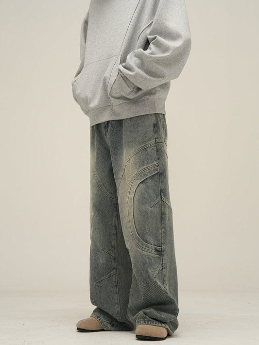 RT No. 10806 DECONSTRUCTED DENIM STRAIGHT JEANS