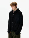 RT No. 50264 KNITWEAR BUTTON-UP HOODIE