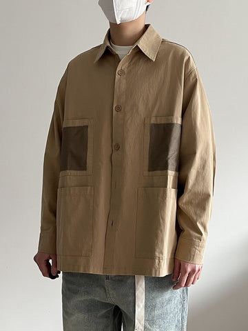 RT No. 9017 KHAKI BROWN MULTI POCKET SHIRT