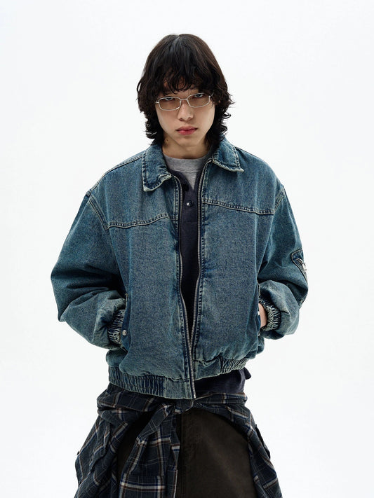 RT No. 32521 QUILTED DENIM ZIP JACKET