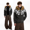 RT No. 50014 KNITWEAR DIAMOND FUR HOODIE