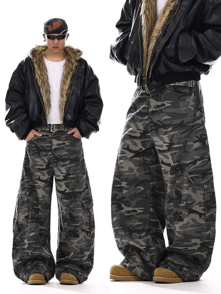 RT No. 12552 WOODLAND CAMO BAGGY CARGO PANTS – REALTAKAI