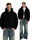 RT No. 50008 RIBBED PUFFER HOODED JACKET