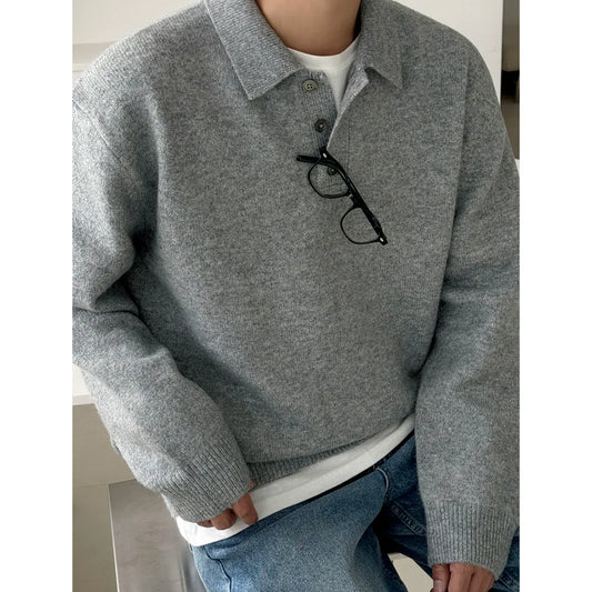RT No. 33020 KNITWEAR POLO COLLAR SWEATER