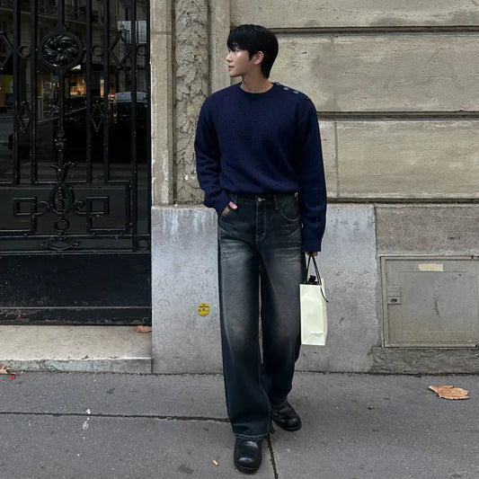 RT No. 42103 WASHED DENIM STRAIGHT JEANS