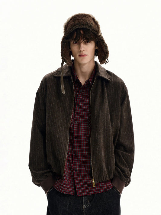 RT No. 32809 BROWN WOOLEN ZIP JACKET