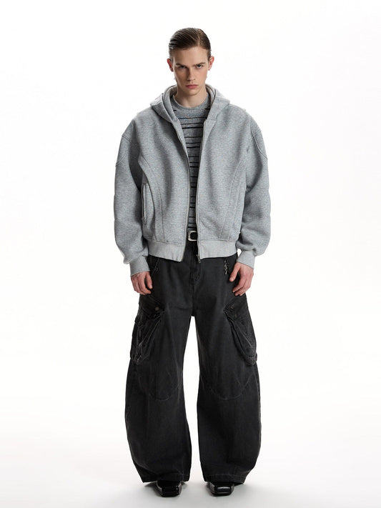 RT No. 59060 RECONSTRUCTED ZIPPER BOXY HOODIE