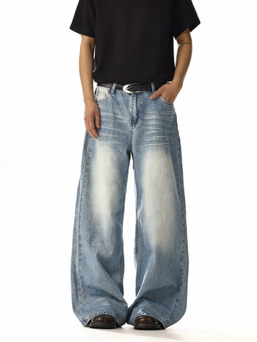RT No. 19832 WASHED BLUE DENIM STRAIGHT JEANS