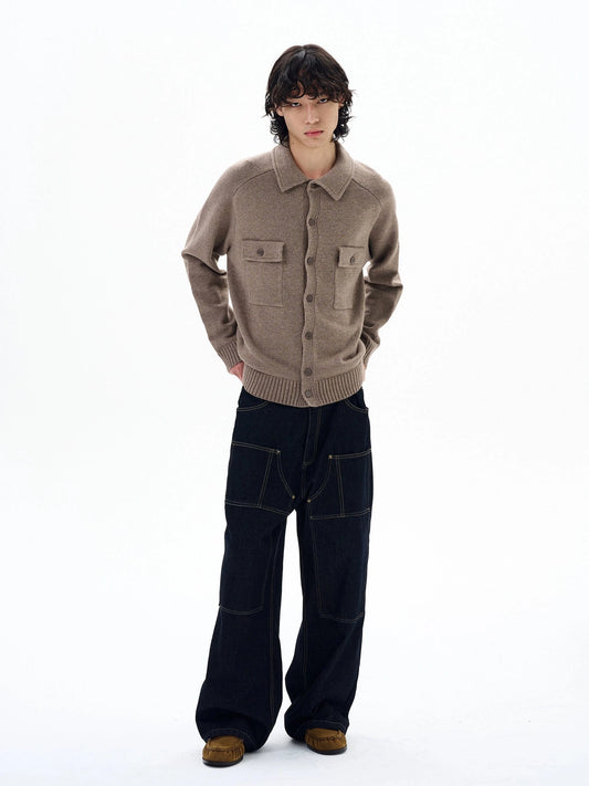 RT No. 29008 BROWN KNITWEAR BUTTON-UP CARDIGAN