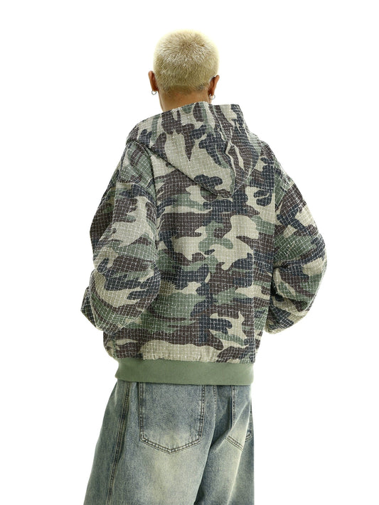 RT No. 11621 KNIT CAMO ZIP-UP HOODIE