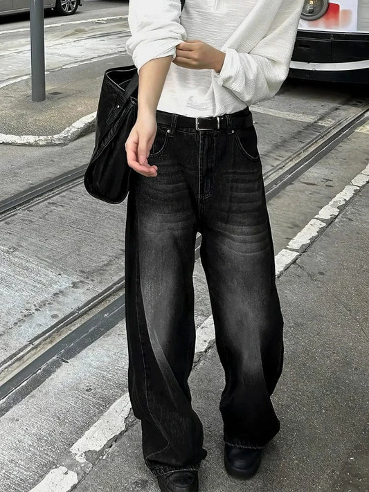 RT No. 13030 BLACK WASHED DENIM JEANS