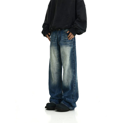 RT No. 11424 WASHED BLUE STRAIGHT DENIM JEANS
