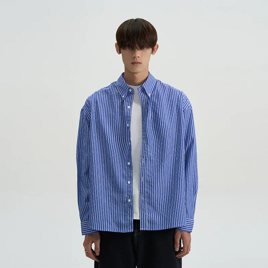 RT No. 40523 STRIPED BUTTON UP SHIRT