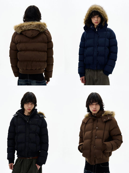 RT No. 32515 FUR HOODED PUFFER JACKET