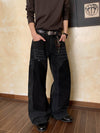 RT No. 58049 CONTRAST BLACK LUMBERJACK SCIMITAR PANTS