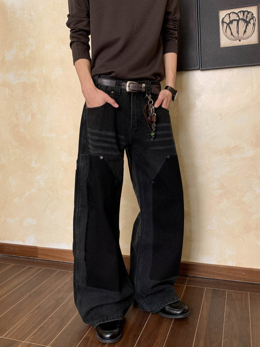 RT No. 58049 CONTRAST BLACK LUMBERJACK SCIMITAR PANTS