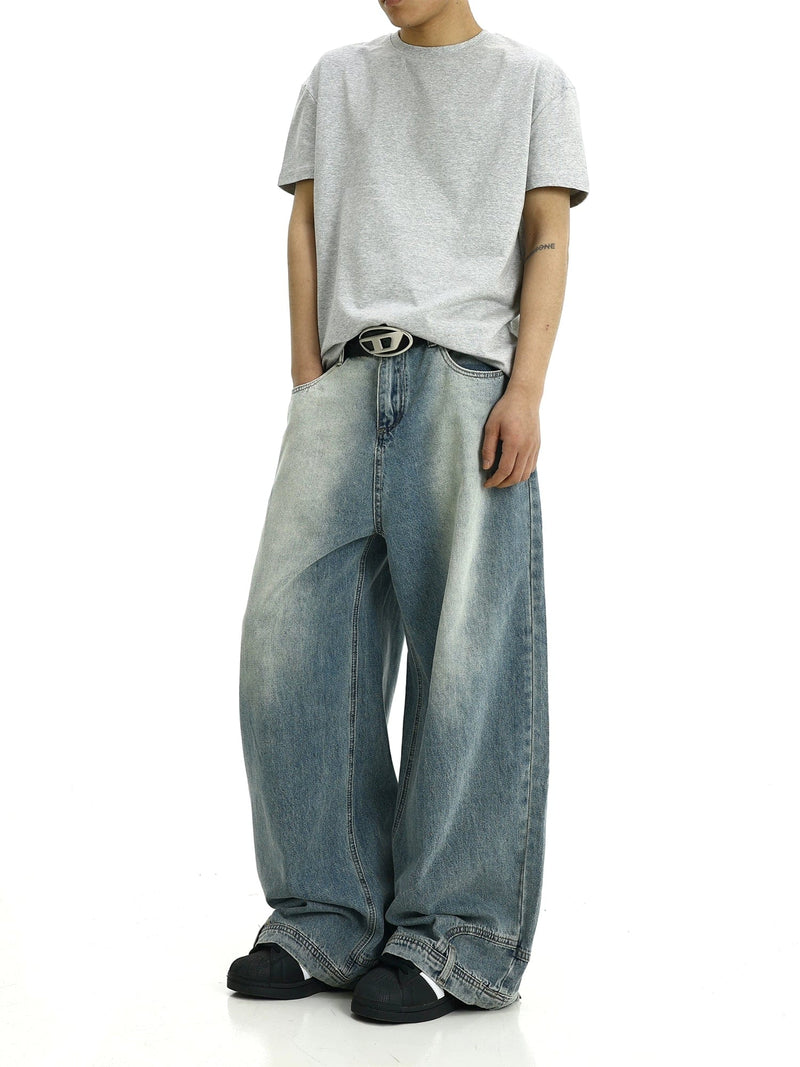 RT No. 11407 WASHED BLUE REVERSED STRAIGHT DENIM JEANS