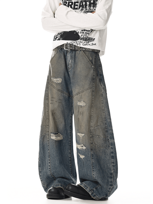 RT No. 32026 DISTRESSED MUD SCIMITAR JEANS